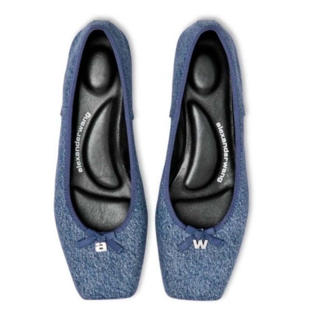 ALEXANDER WANG Billie Square Toe Ballet Flat in Vintage Medium Indigo NWT